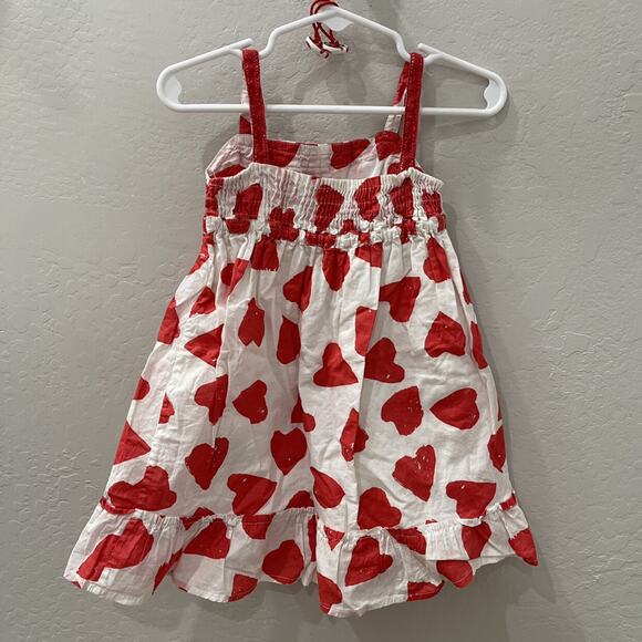 Mini Boden Red Heart Tank Dress & Matching Pigtail Holders - Picture 4 of 8